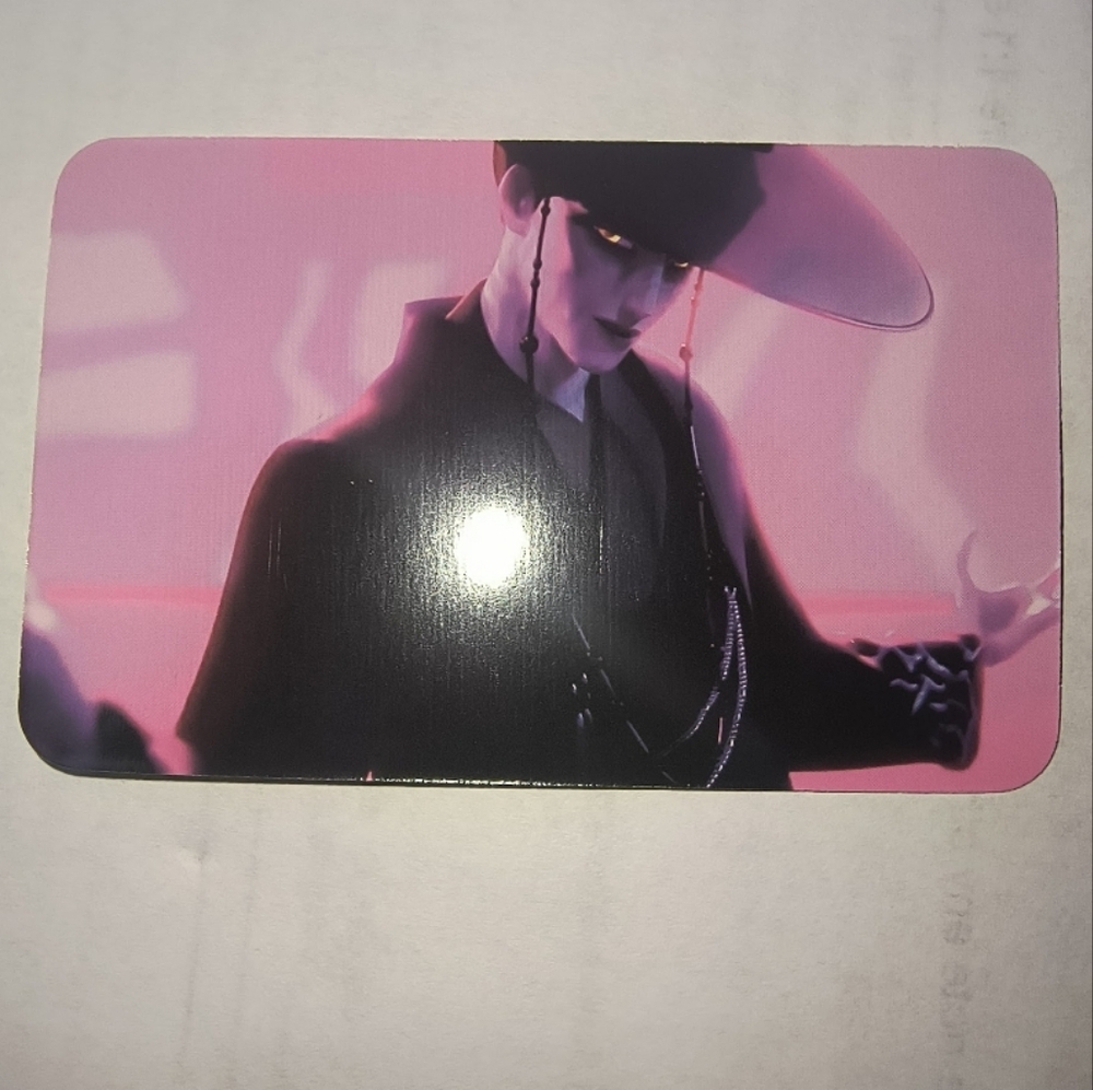 Stylish Pink Anime Character Art Card Kpop Demon Hunters Jinu